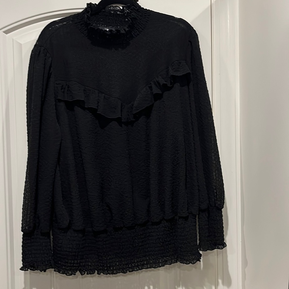 Dressy black plus size stretch top